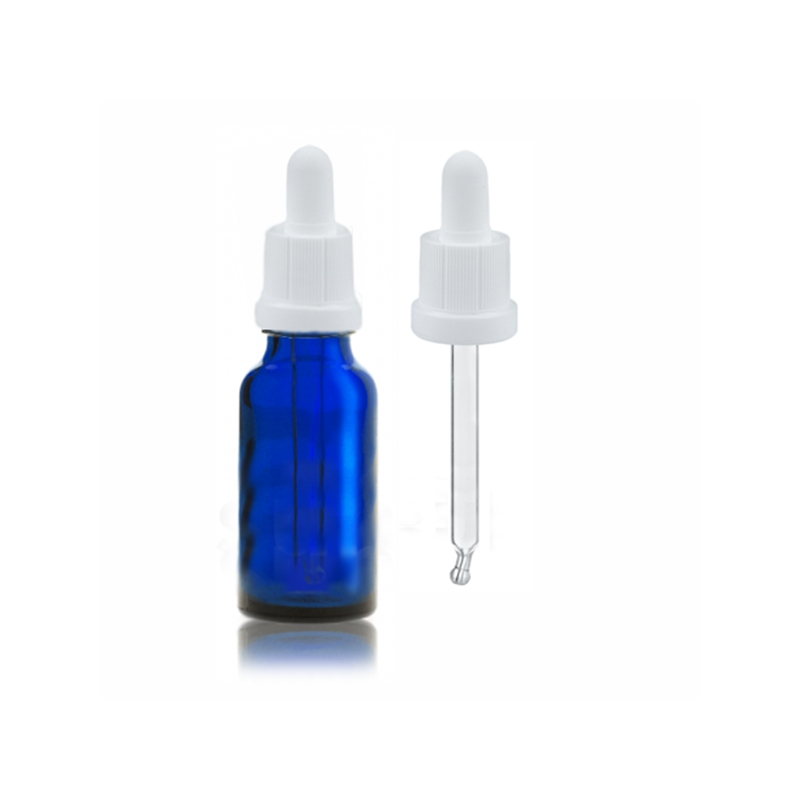 GLASS BOTTLE WITH DROPPER 30ML BLUE